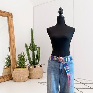 Madeline Parks Hand Embroidered Geometric Wool Belt